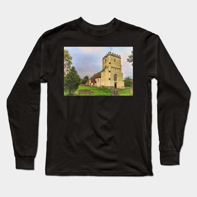 Hampstead Norreys Church Tower Long Sleeve T-Shirt by IanWL